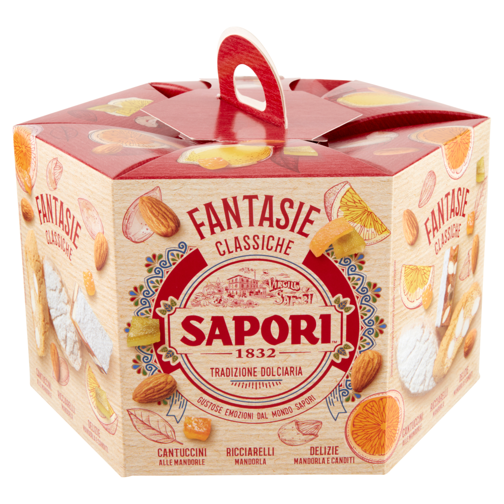 Sapori Fantasie Classiche Cantuccini alle Mandorle, Ricciarelli, Delizie Mandorla e Canditi 381 g