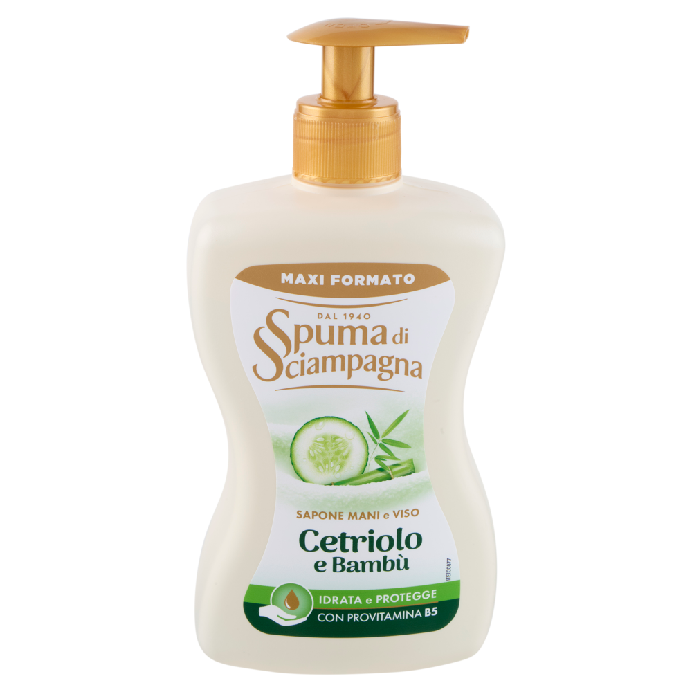 Spuma di Sciampagna Sapone Mani e Viso Cetriolo e Bamb&ugrave; 430 ml