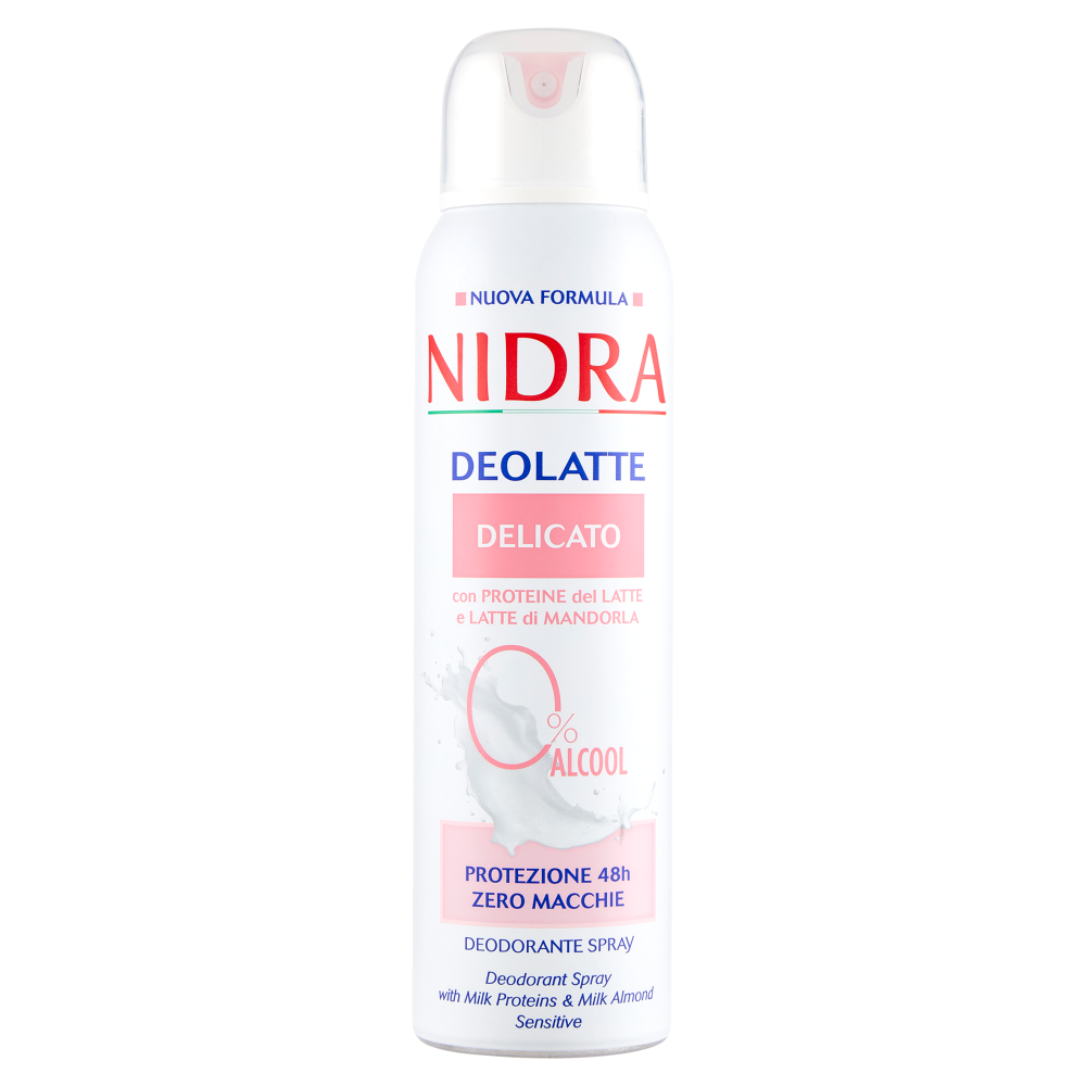 Nidra Deolatte Delicato con Proteine del Latte e Latte di Mandorla Deodorante Spray 150 mL