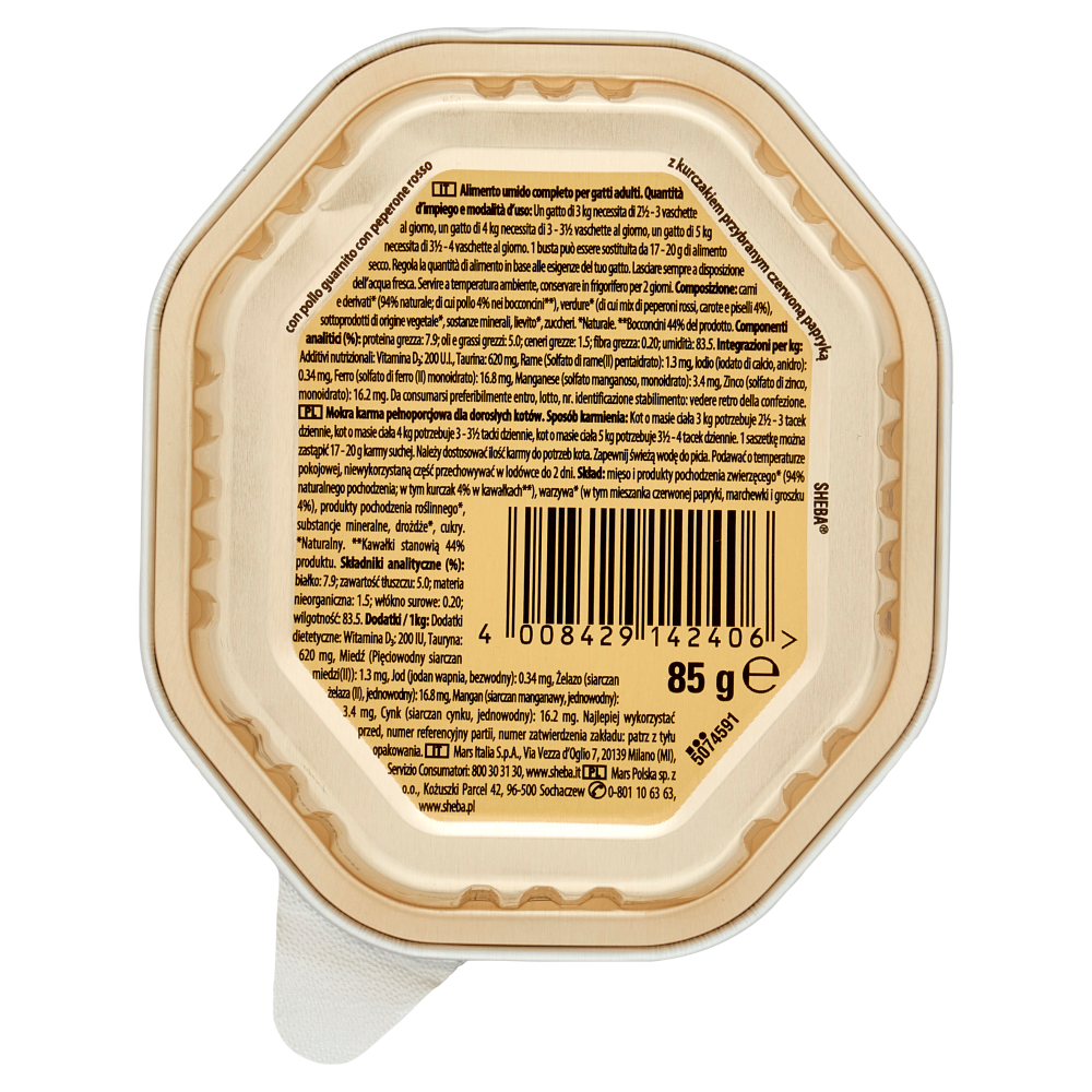 Sheba Nature's Collection in salsa cibo umido gatto con Pollo guarnito con Peperone rosso 85g