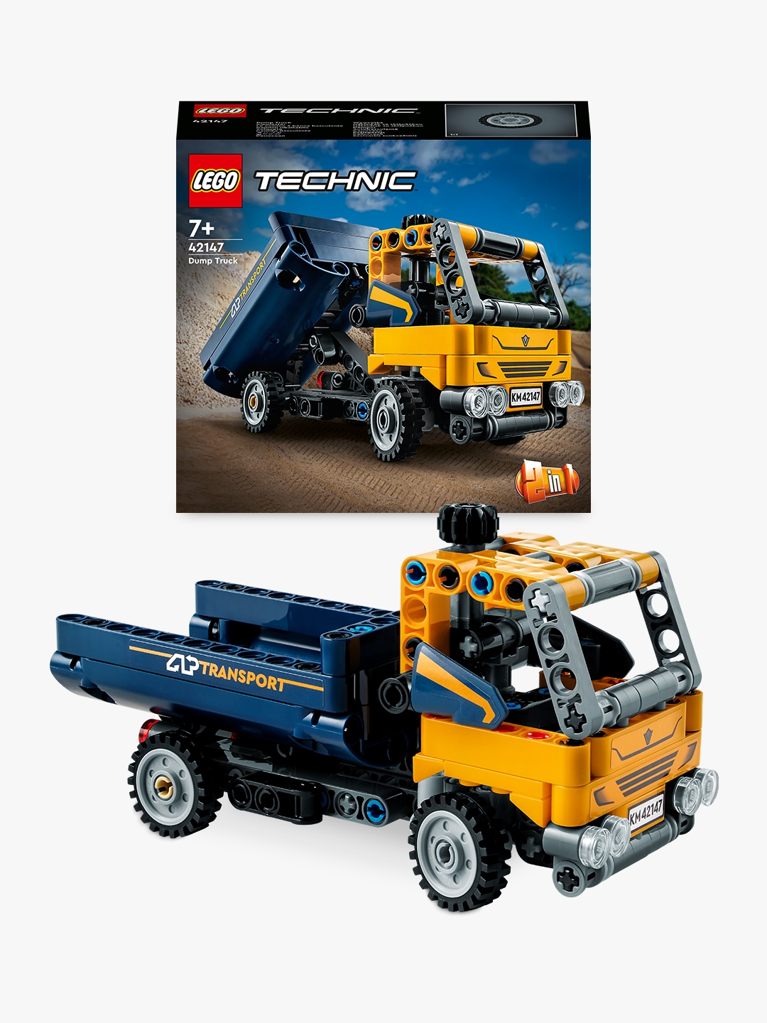 LEGO Technic 42147 Camion Ribaltabile, Set 2 in 1 con Camioncino ed Escavatore Giocattolo, Giochi per Bambini 7+, Idee Regalo