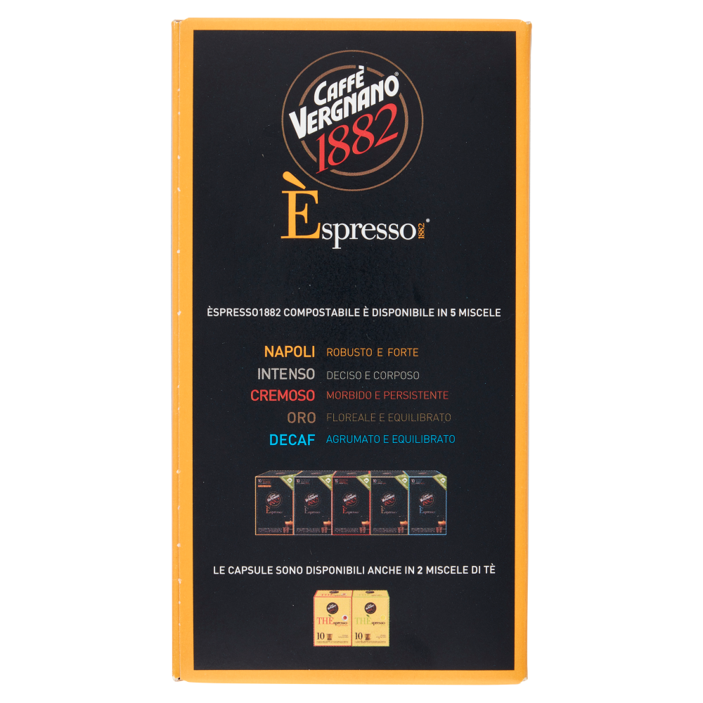 Caff&egrave; Vergnano 1882 &Egrave;spresso1882 Napoli Compostabile** Capsule Compatibili Nespresso* 10 x 5 g