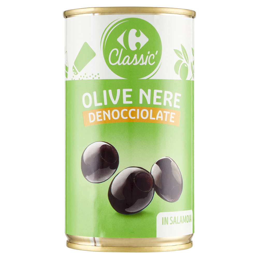 Carrefour Classic Olive Nere Denocciolate in Salamoia 345 g