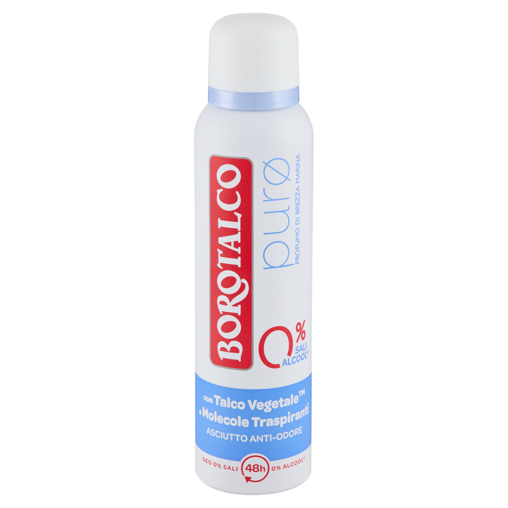 Borotalco pur&oslash; Profumo di Brezza Marina Deo 0% Sali 150 ml