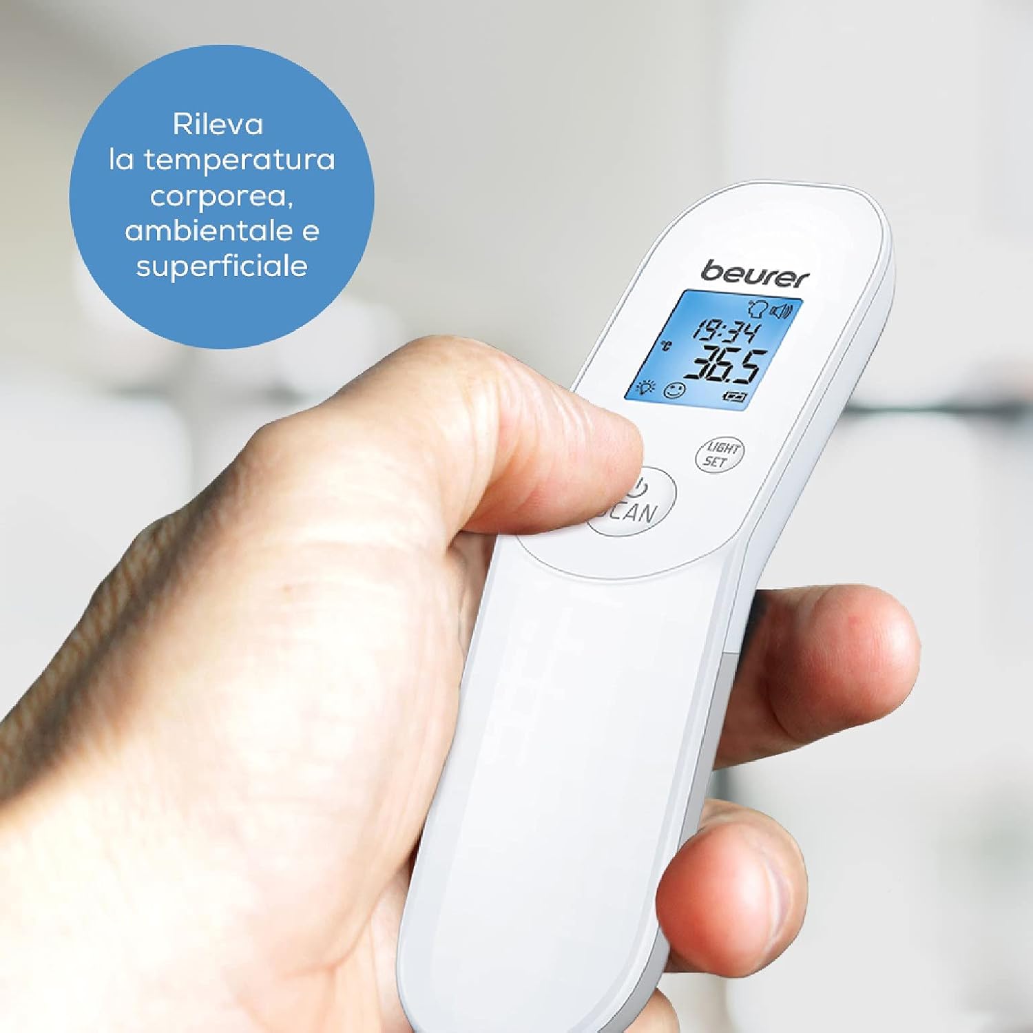 Beurer Ft 85 Termometro senza Contatto s Raggi Infrarossi per la Misurazione della Temperatura Corporea, Ambientale e di Oggetti