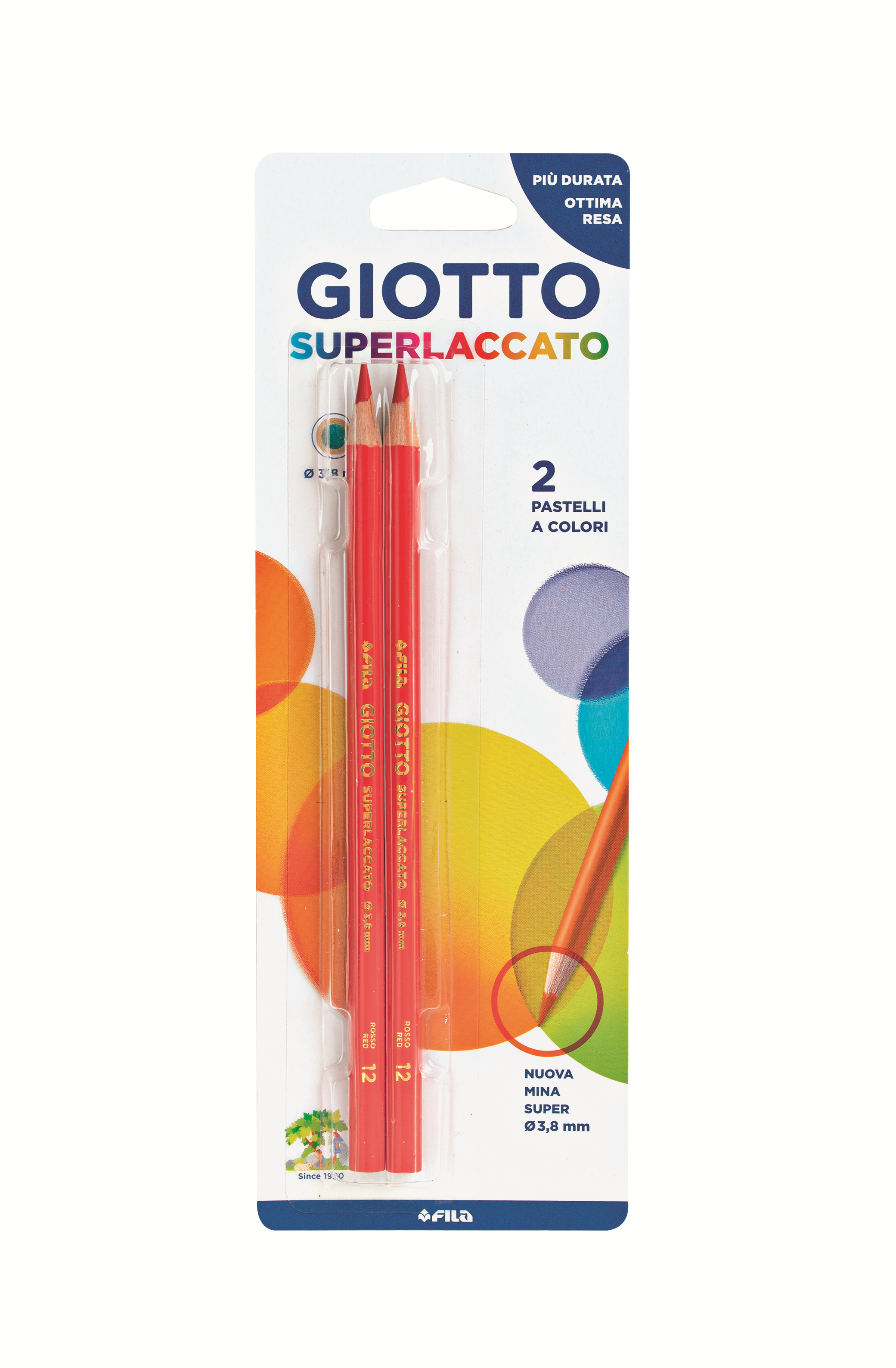 Giotto Superlaccato rosso blister 2 pezzi