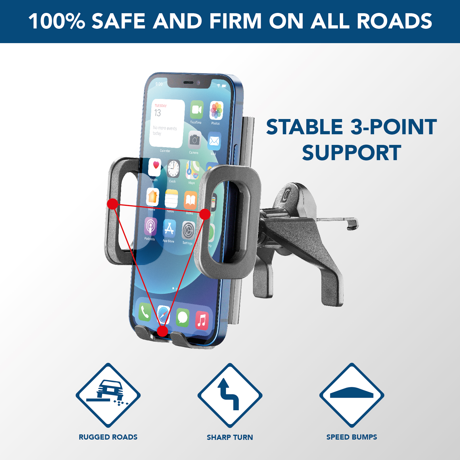 Cellularline Hug Fit Supporto smartphone da auto per bocchette
