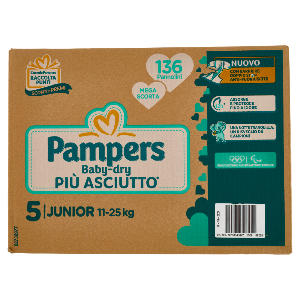 Pampers Baby-dry Junior 136 pz