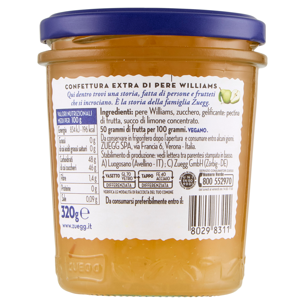 Zuegg I frutteti di Oswald Zuegg Pere Williams 320 g