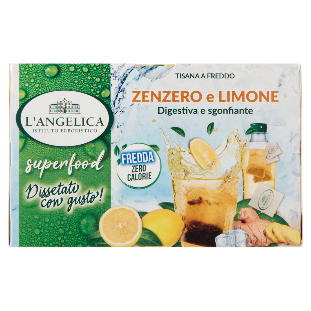 L'Angelica superfood Tisana a Freddo Zenzero e Limone 18 Filtri 31,5 g