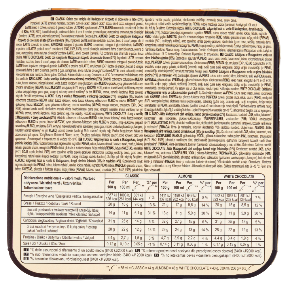 Magnum mini Classic Almond White Chocolate 6 Gelati 266 g
