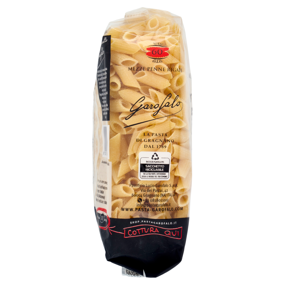Garofalo Mezze Penne Rigate 60 Pasta di Gragnano IGP 500 g
