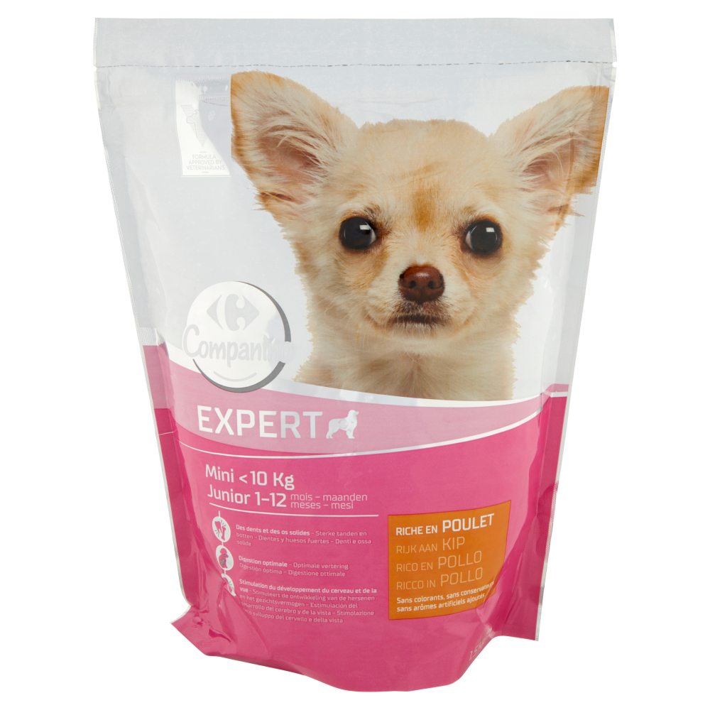Carrefour Companino Expert Mini <10 Kg Junior 1-12 mesi Ricco in Pollo 1,5 kg