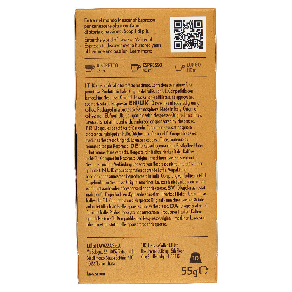 Lavazza Qualità Oro Compatibile con Nespresso Original 10 Capsule 55 g