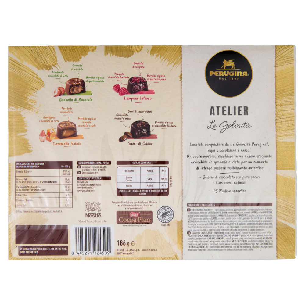 PERUGINA Atelier le Golosità Cioccolatini Assortiti Scatola Regalo Natale 186g
