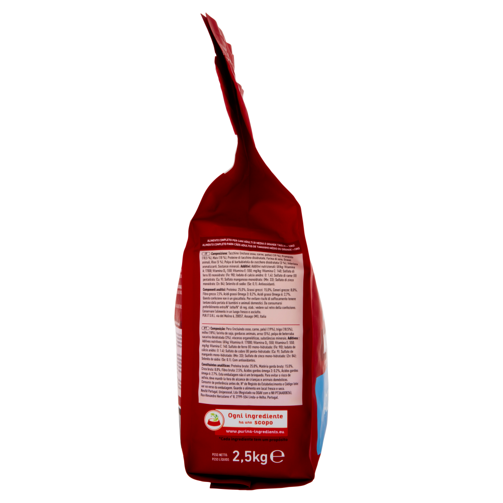 PURINA ONE Medium/Maxi Monoprotein Adult Tacchino 2,5 kg 