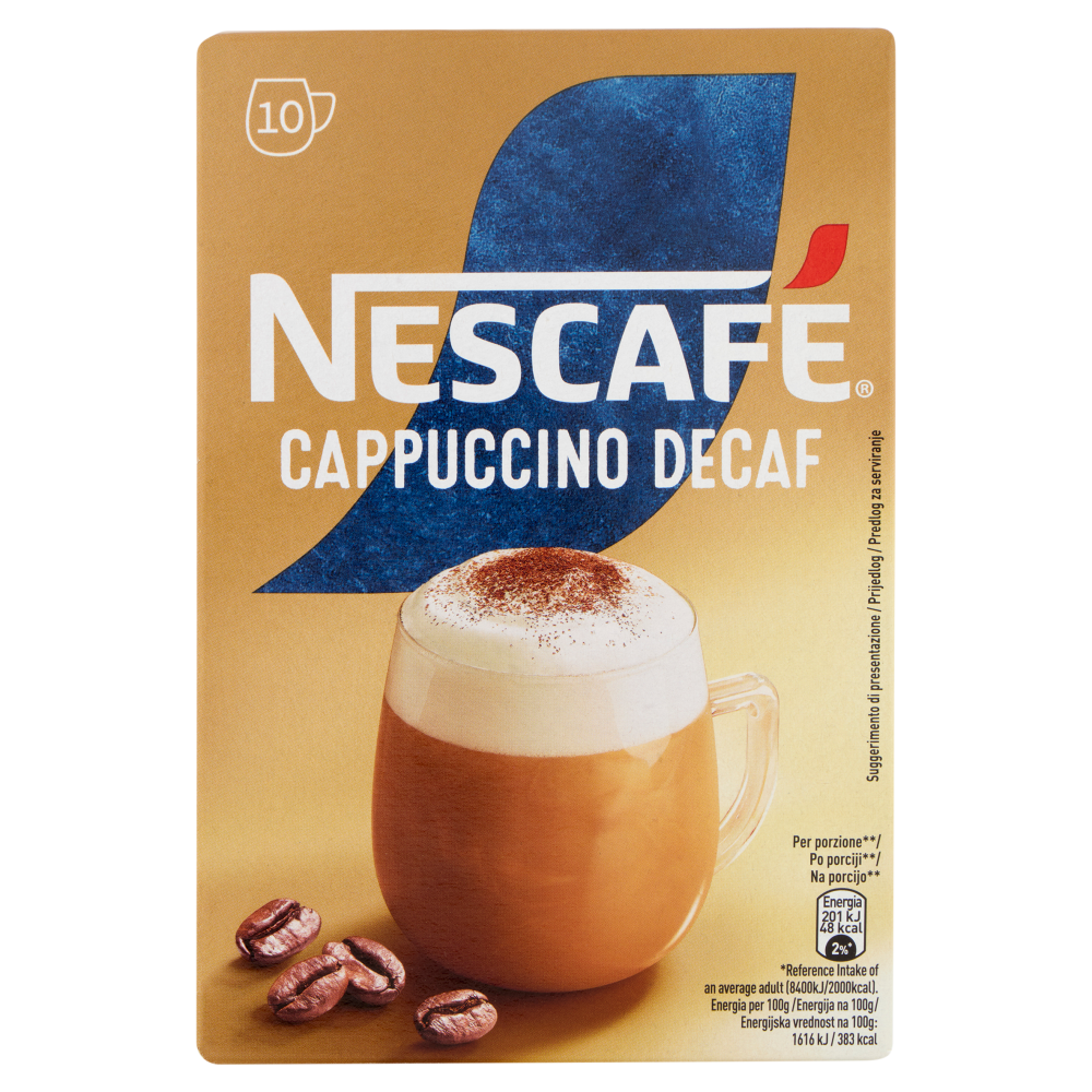 NESCAF&Eacute; Cappuccino Decaf Solubile Decaffeinato 10 bustine 125g
