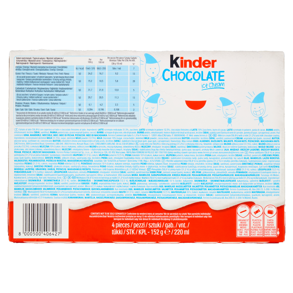 Gelato Kinder Chocolate ice cream il nuovo gelato Kinder Carrefour