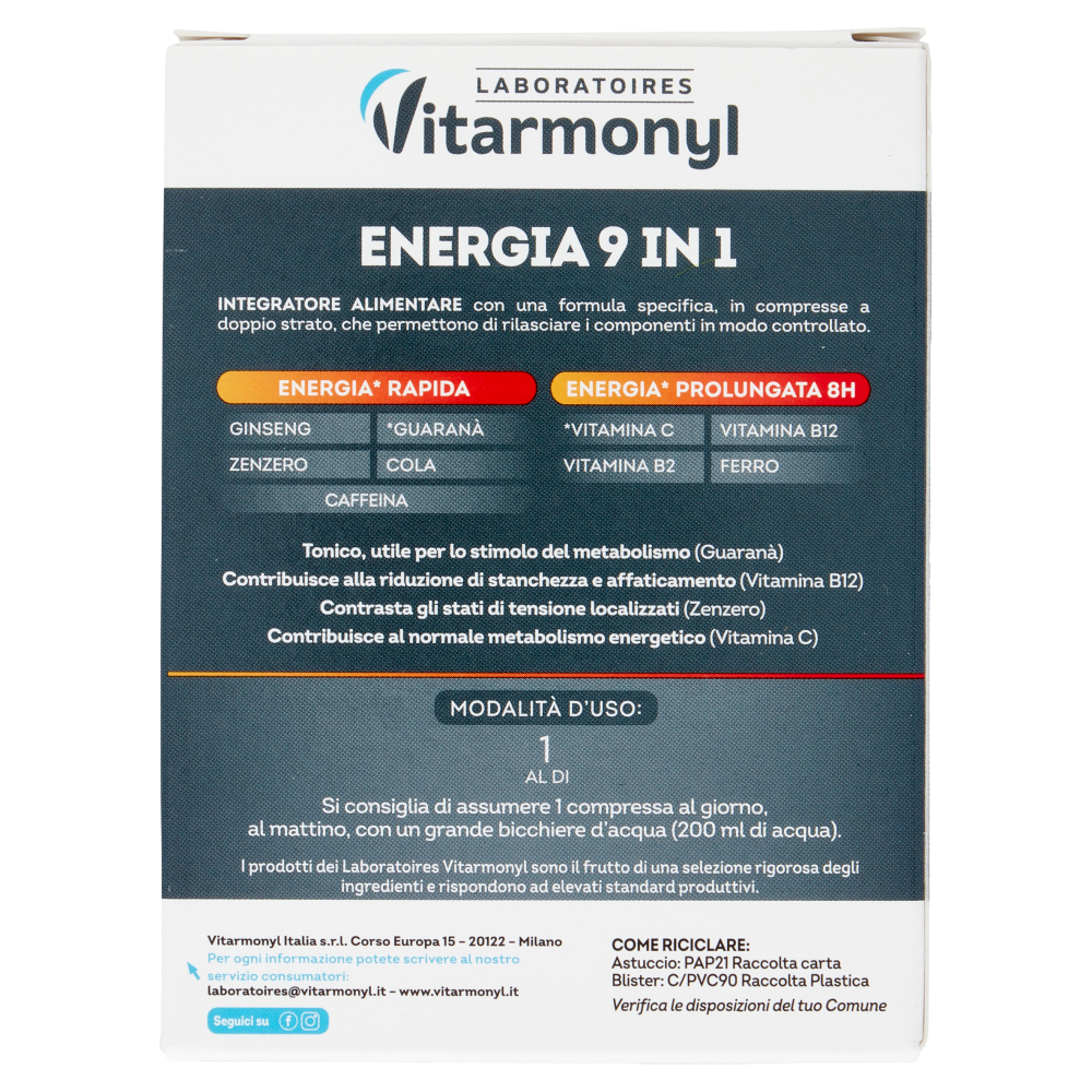 Laboratoires Vitarmonyl Energia 9 in 1 30 Compresse 21,9 g