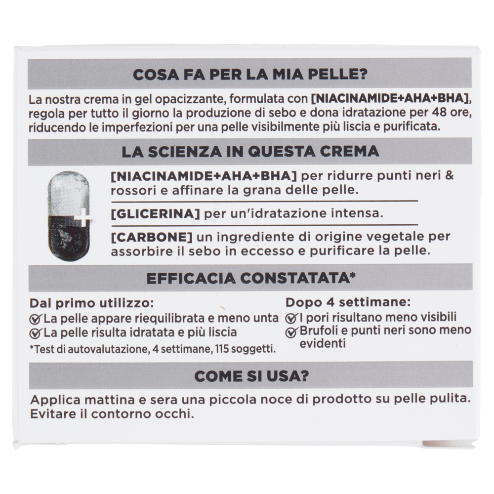 Garnier PureActive Air Cream AHA+BHA con Carbone - Crema Opacizzante Leggera 50 ml