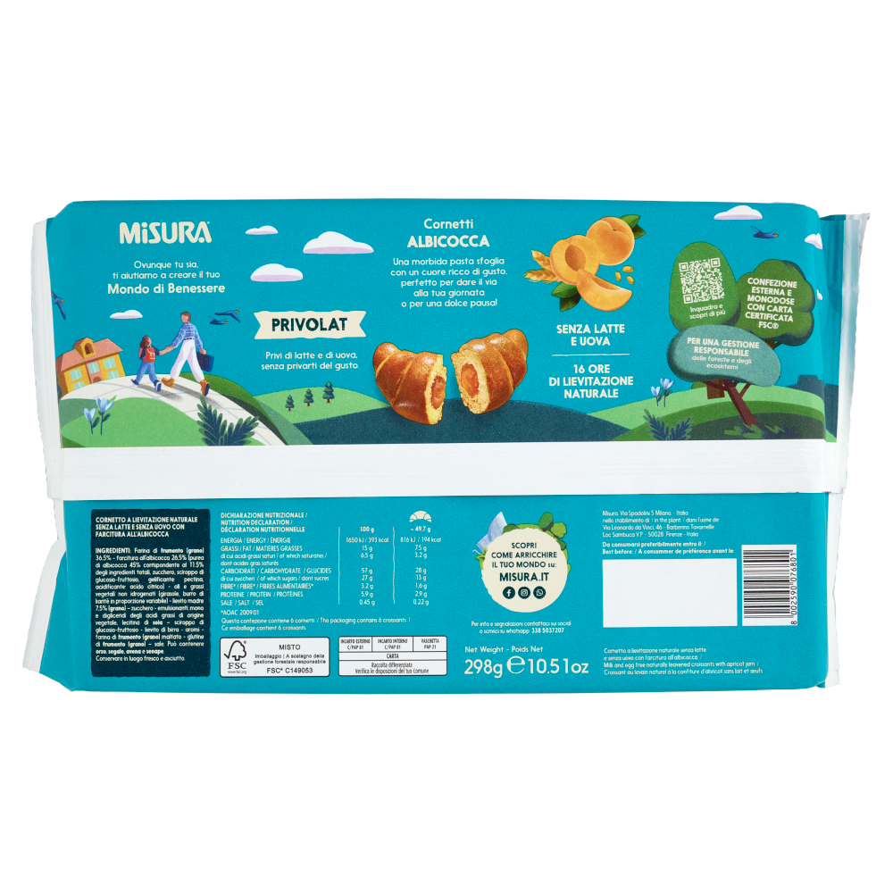 Misura Privolat 6 Cornetti Albicocca 298 g