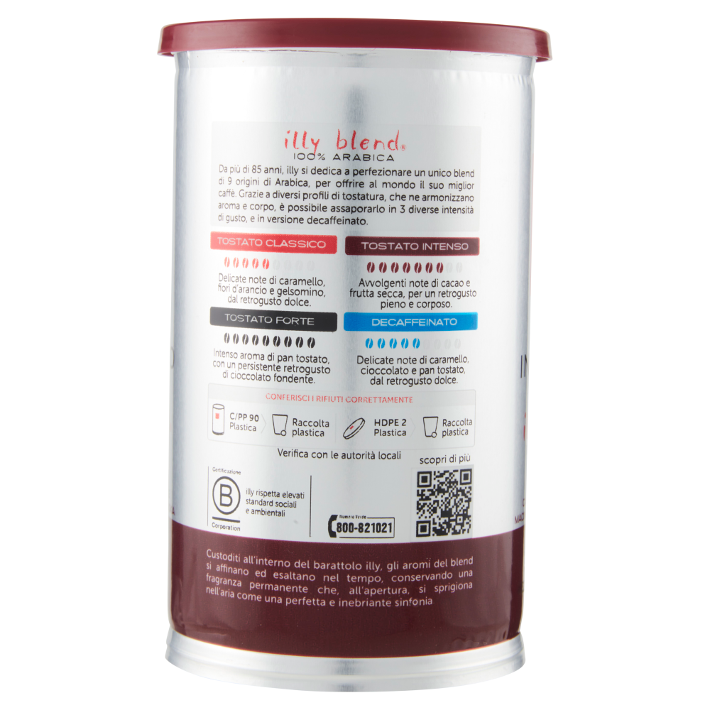 illy Tostato Intenso Caffè Macinato Ideale per Moka 185 g