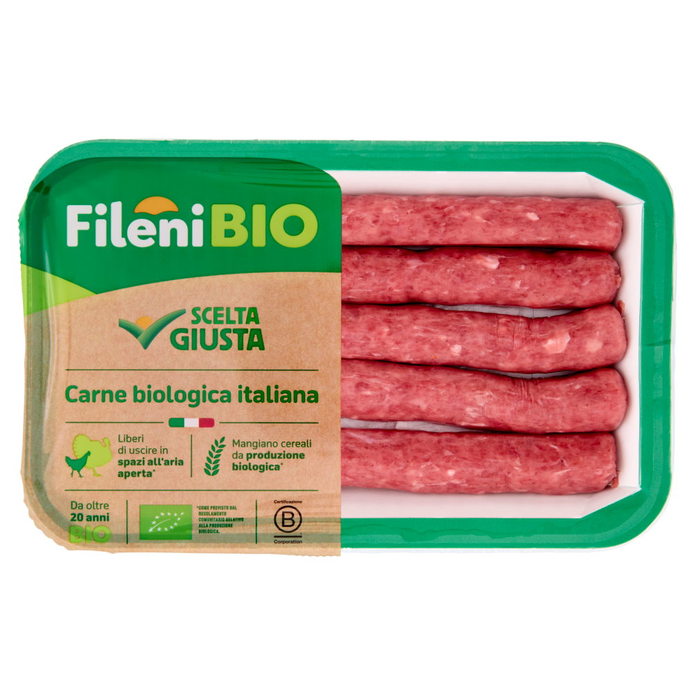 Fileni Bio Salsiccia con Pollo e Tacchino Biologica 0,300 kg