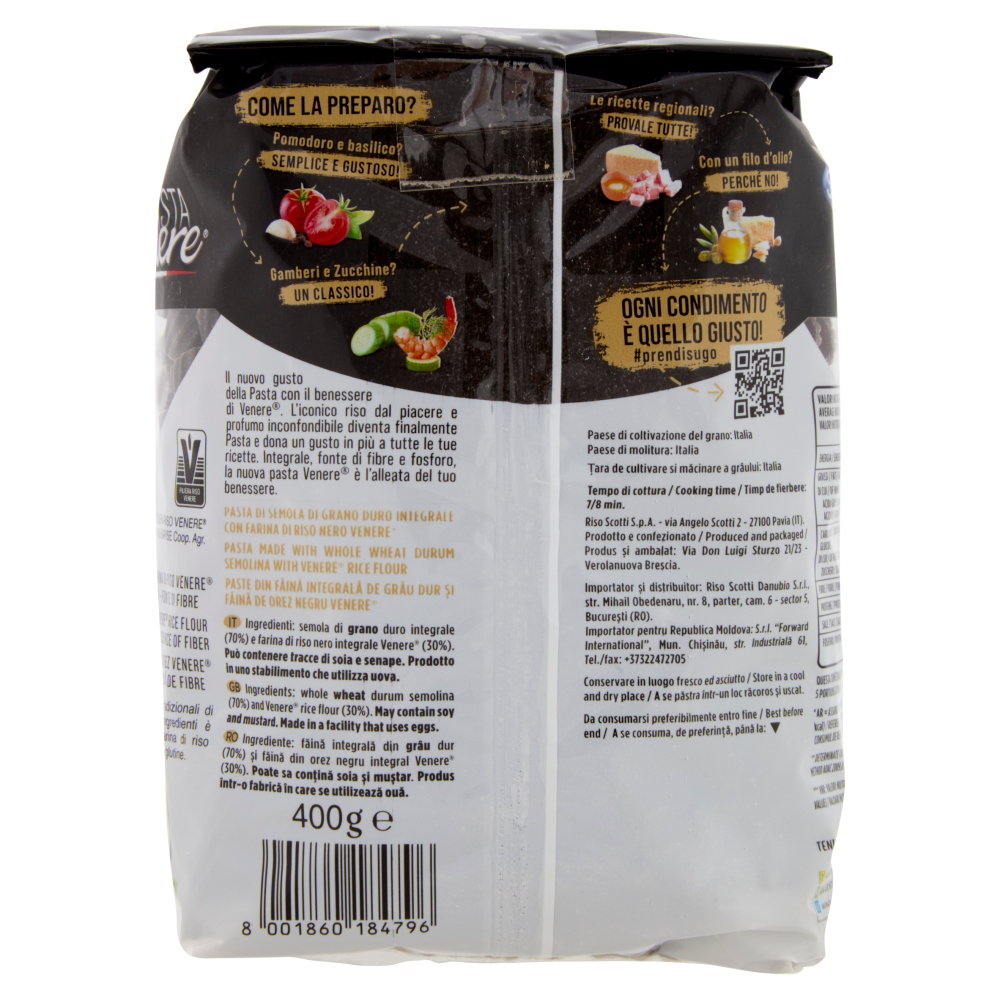 Riso Scotti Pasta Venere Integrale Rigatoni 400 g