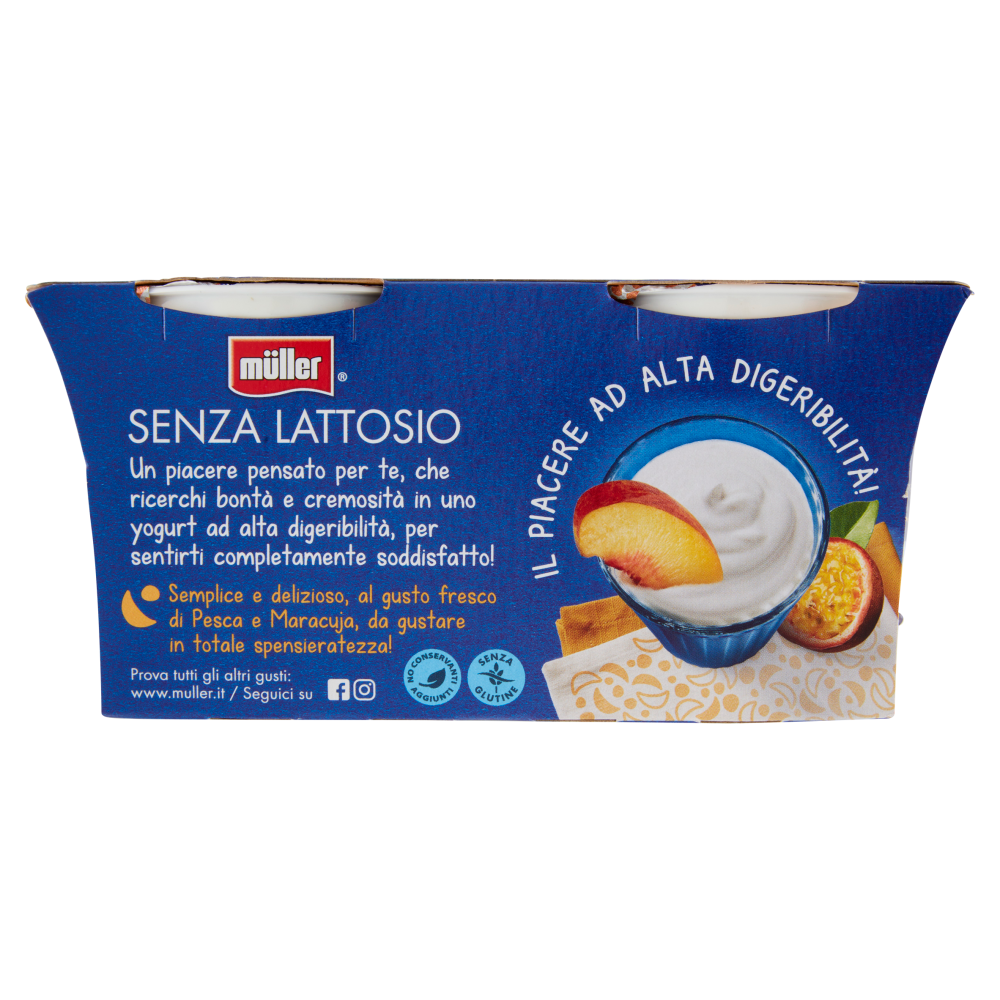 müller Senza Lattosio Yogurt Cremoso Pesca&Maracuja in Pezzi 2 x 125 g