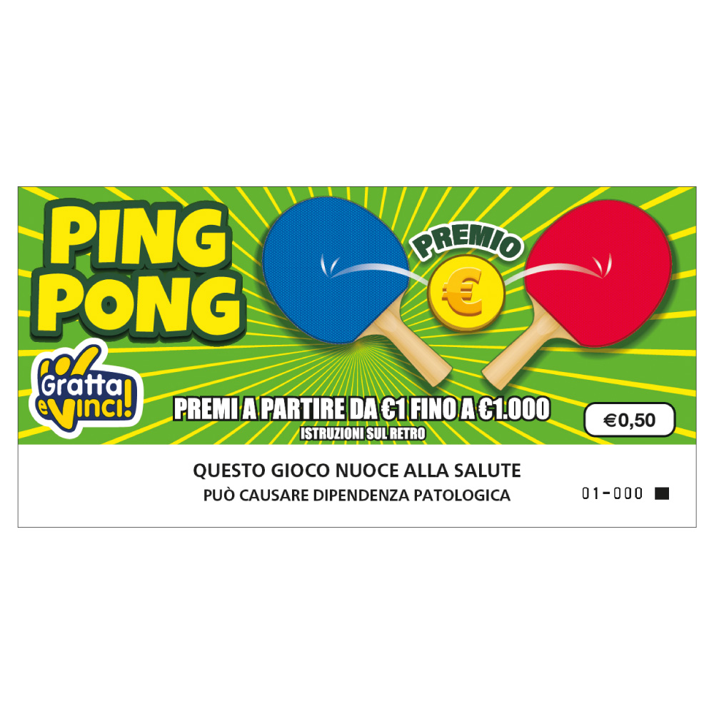Biglietto Lotteria Istantanea Ping Pong 0,50€