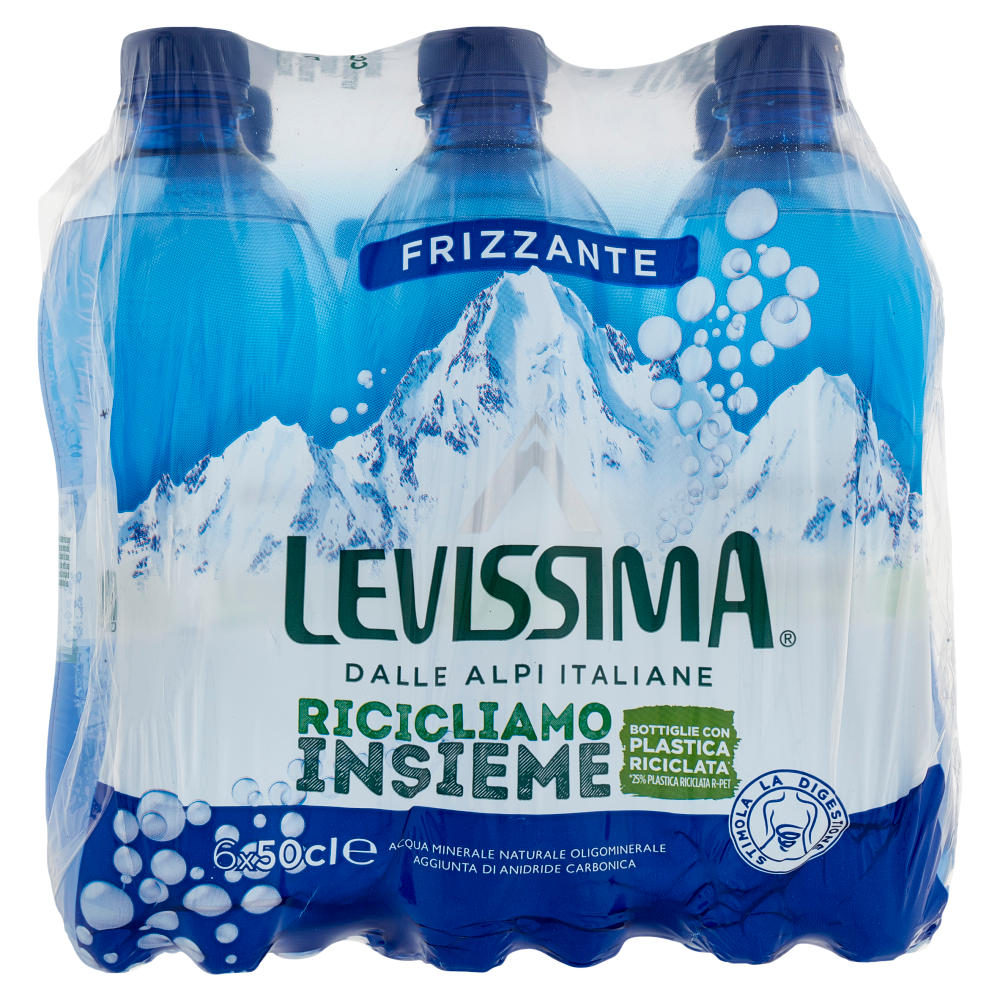 LEVISSIMA, Acqua Frizzante R-PET 25% 6 x 0,5 L