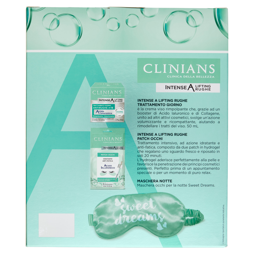 Clinians Intense A Lifting Rughe Acido Ialuronico Trattamento giorno 50 mL + Patch Occhi 3,6 g