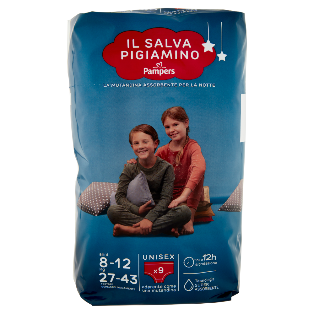 Pampers il Salva Pigiamino anni 8-12 Kg 27-43 Unisex 9 pz