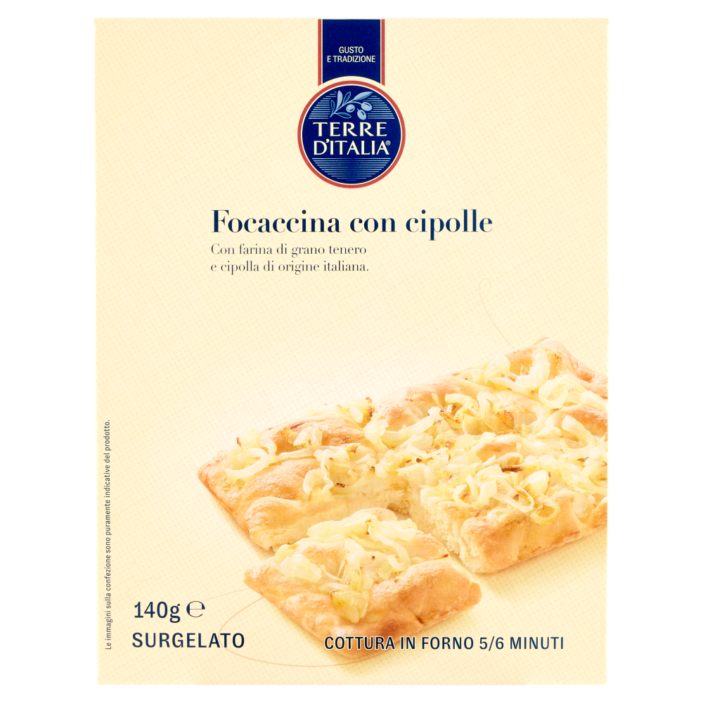 Terre d'Italia Focaccina con cipolle Surgelato 140 g