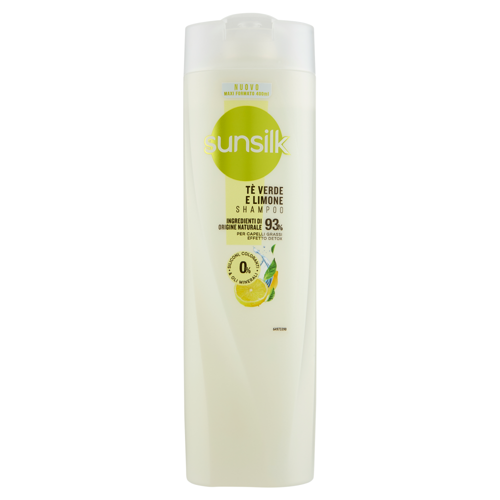sunsilk Shampoo t&egrave; Verde e Limone per Capelli Grassi Effetto Detox 400 mL