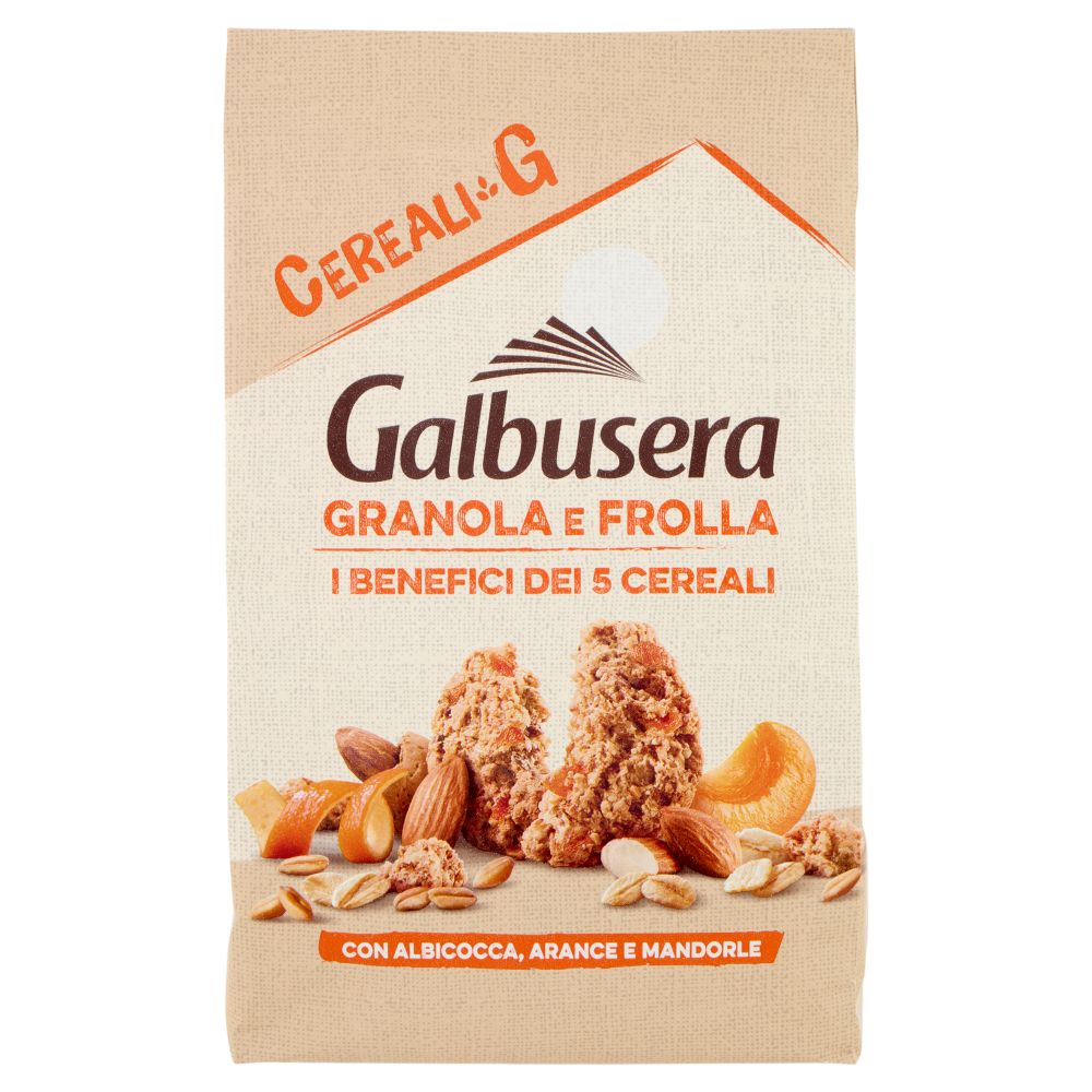 Galbusera Cereali G Granola e Frolla con Albicocca, Arance e Mandorle 300 g