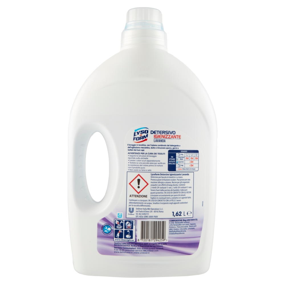 Lysoform Detersivo Igienizzante Lavanda 36 Lavaggi 1,62 L