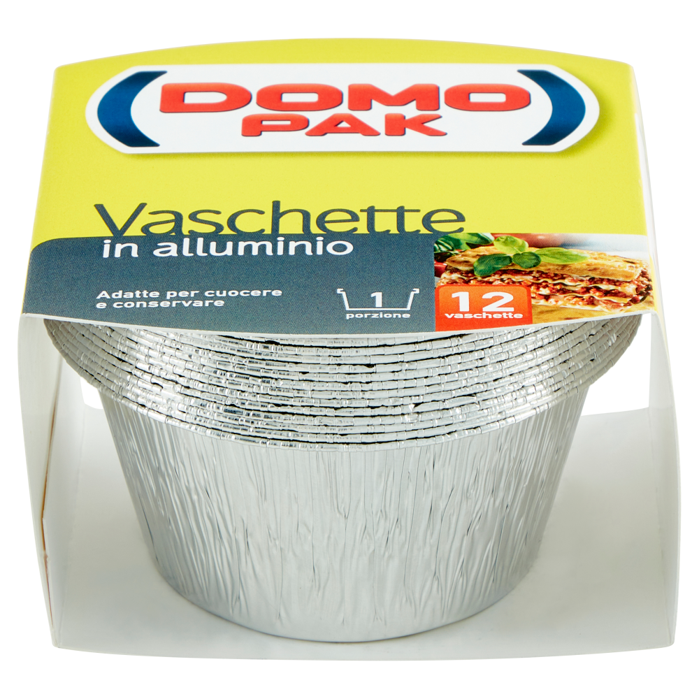 Domopak Vaschette in alluminio 1 porzione - 12 vaschette