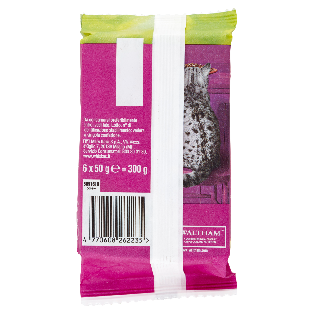 Whiskas Pranzetti Cibo Umido Gatto con Manzo e Agnello in Salsa 6 x 50 g