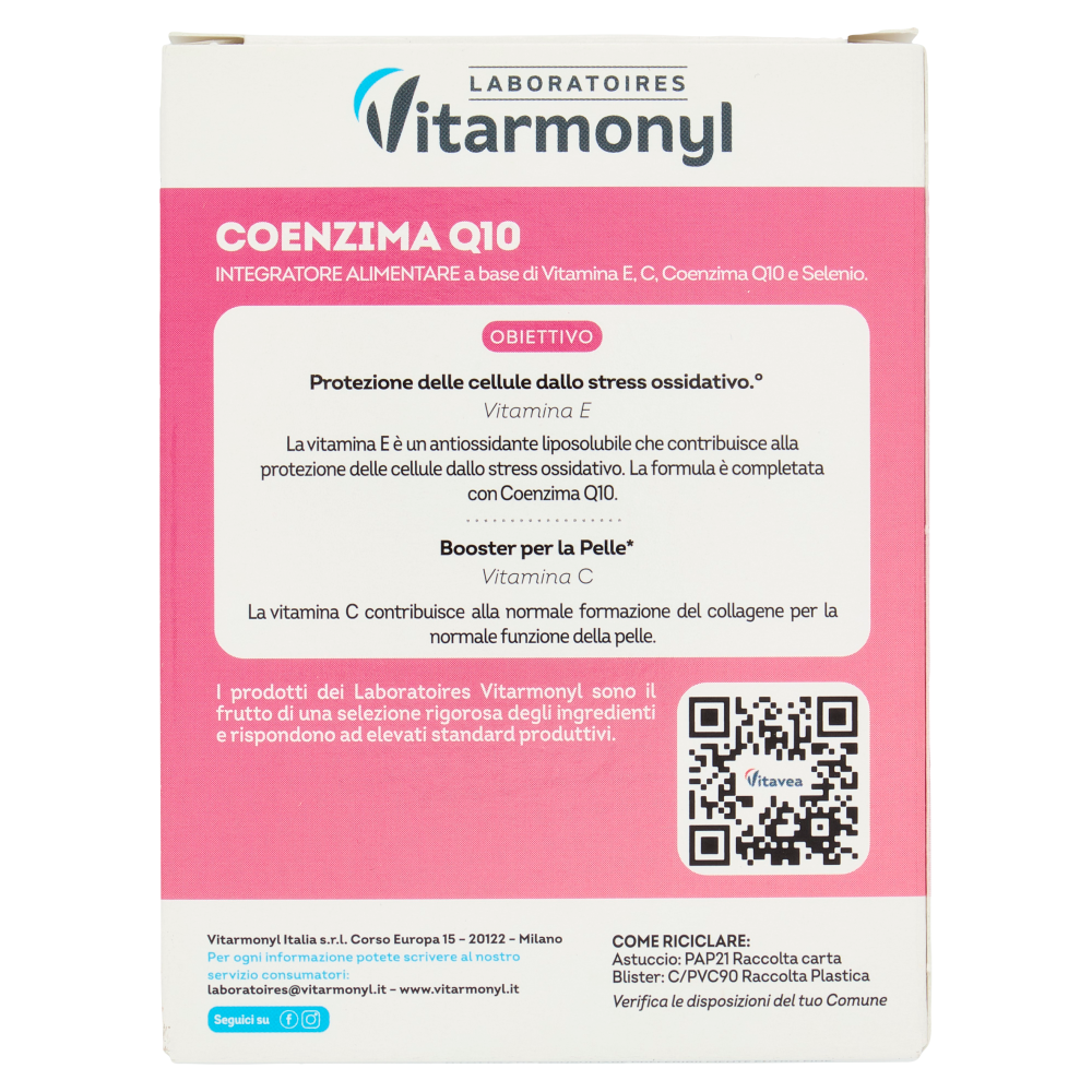 Laboratoires Vitarmonyl Coenzima Q10 Vitamina E e C 20 Capsule 7,70 g