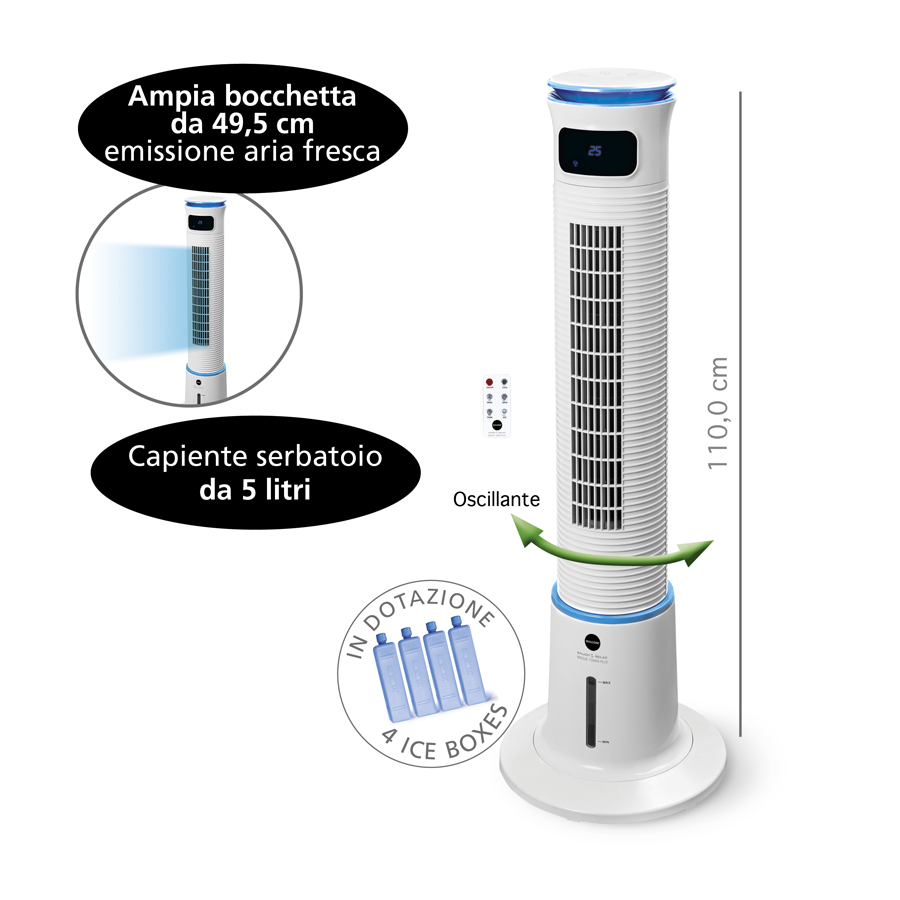 Macom Enjoy & Relax Breeze Tower Plus Raffrescatore evaporativo