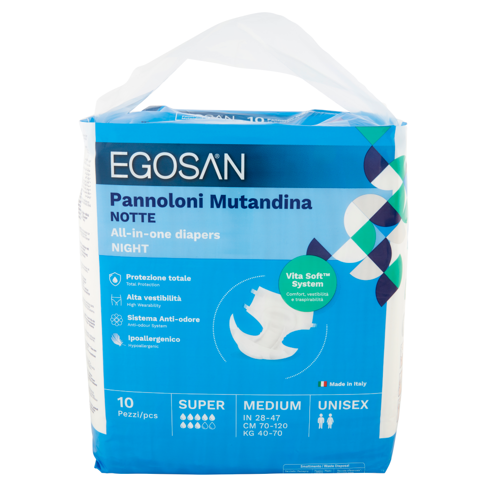 Egosan Pannoloni Mutandina Notte Medium Unisex 10 pz