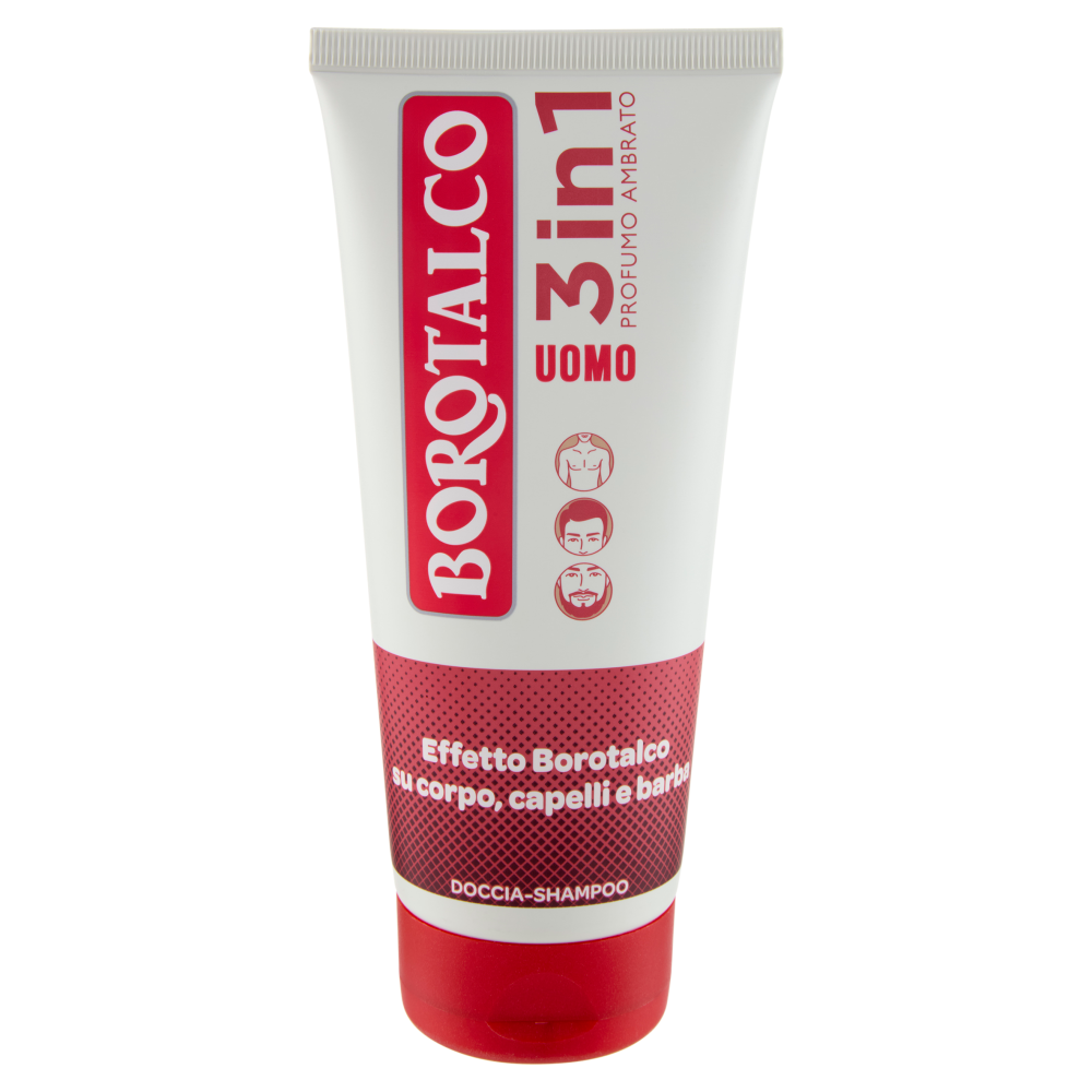 Borotalco Uomo 3in1 Profumo Ambrato Doccia-Shampoo 200 ml