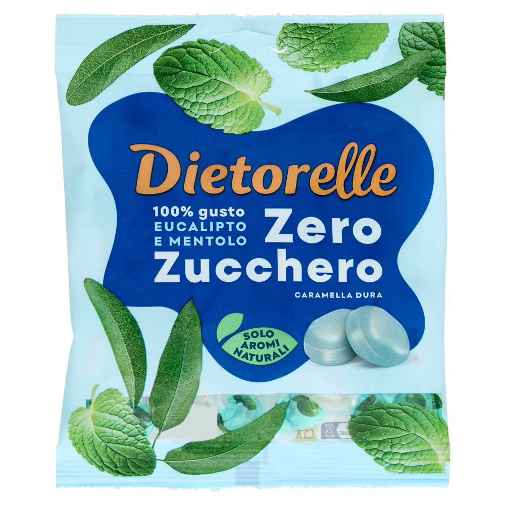 Dietorelle Zero Zucchero Caramella Dura Eucalipto e Mentolo 70 g