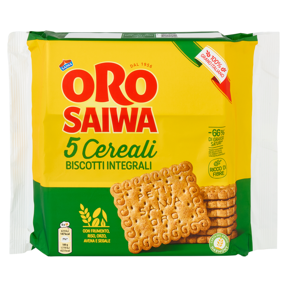 Oro Saiwa biscotti secchi 5 Cereali - 420 g
