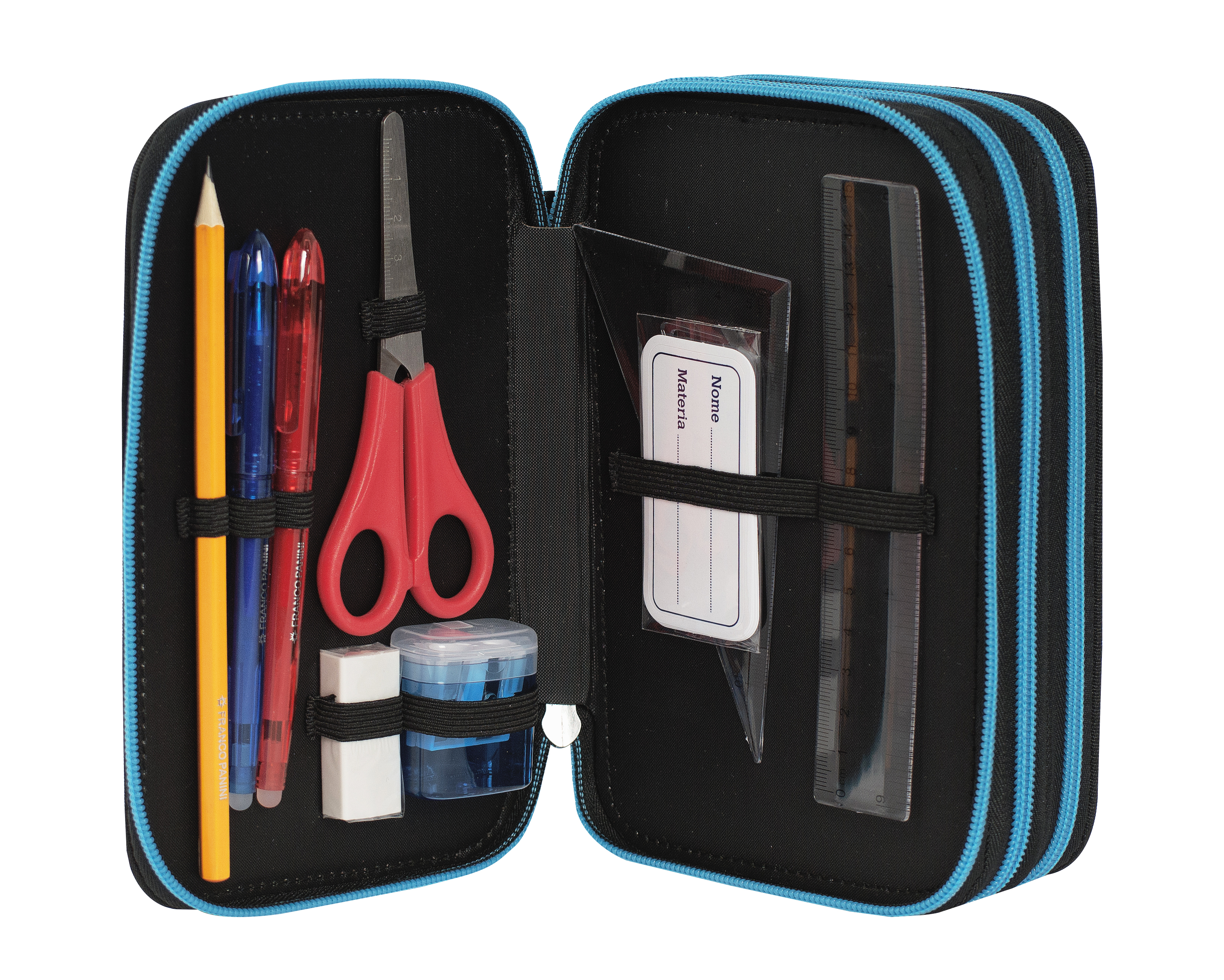 Carrefour 8058263192811 astuccio per matita Astuccio portamatite Beige, Nero, Blu, Rosso, Giallo