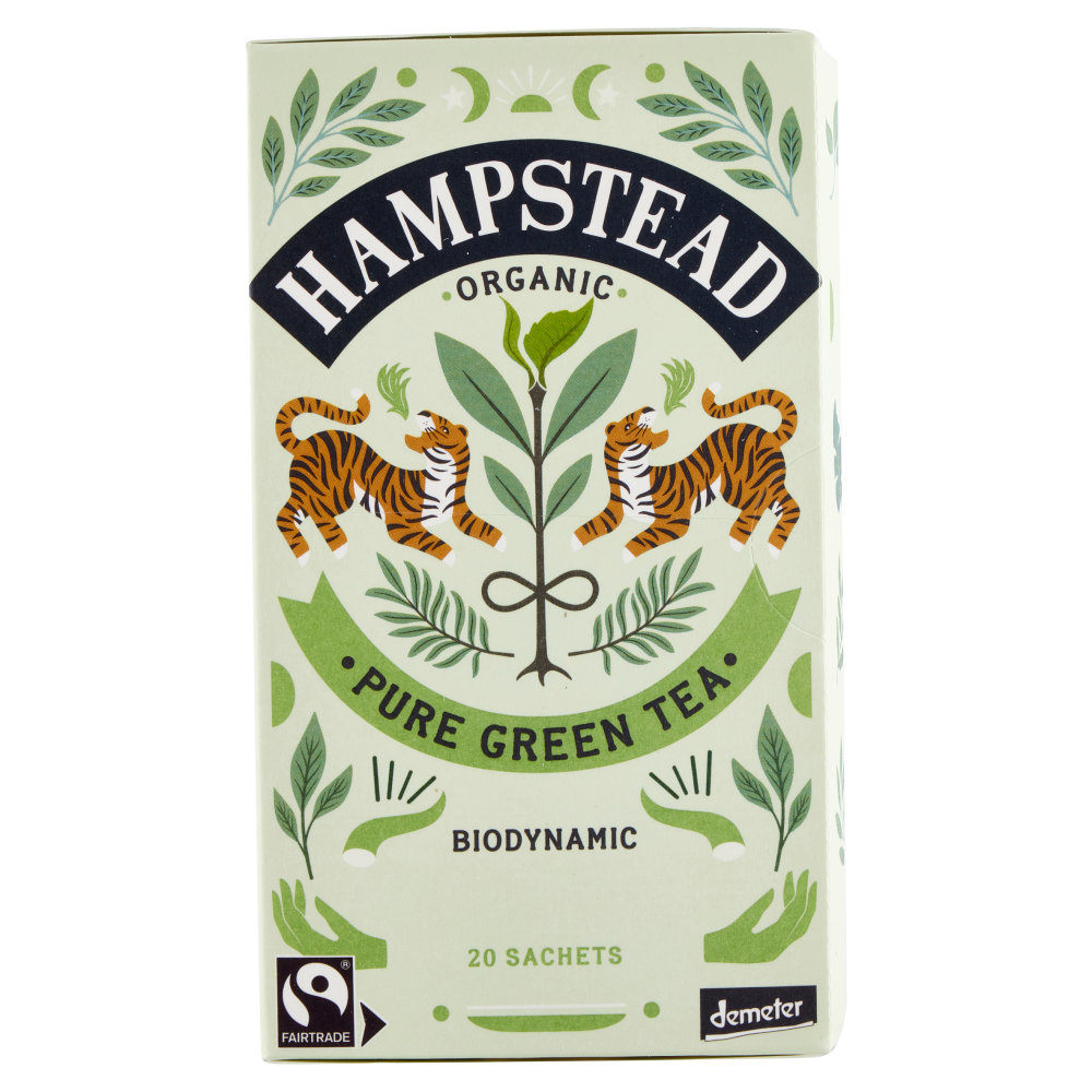 Hampstead Organic Pure Green Tea Biodynamic 20 Sachets 40 g
