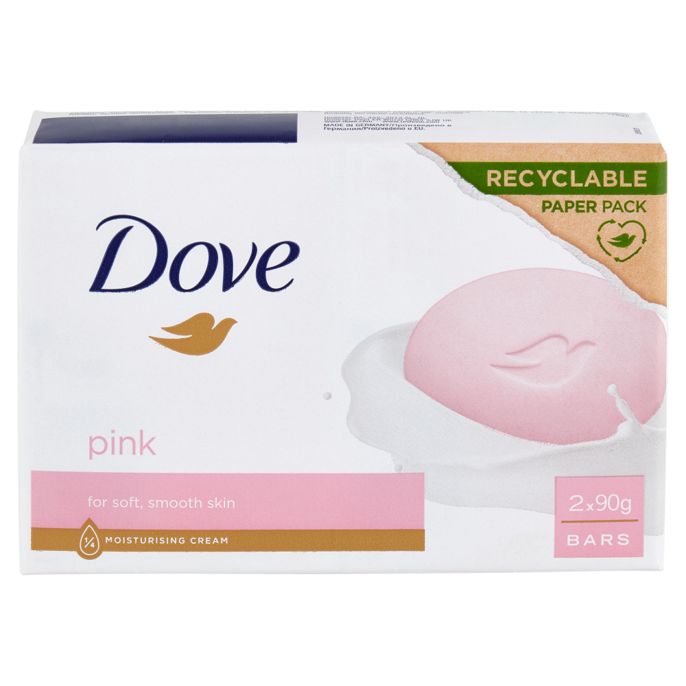 Dove pink for soft, smooth skin Bars 2 x 90 g
