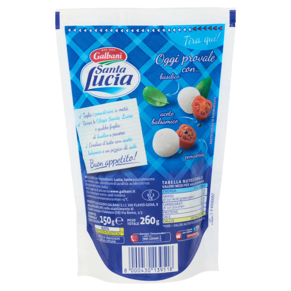 Galbani Santa Lucia ciliegie di Mozzarella 150 g