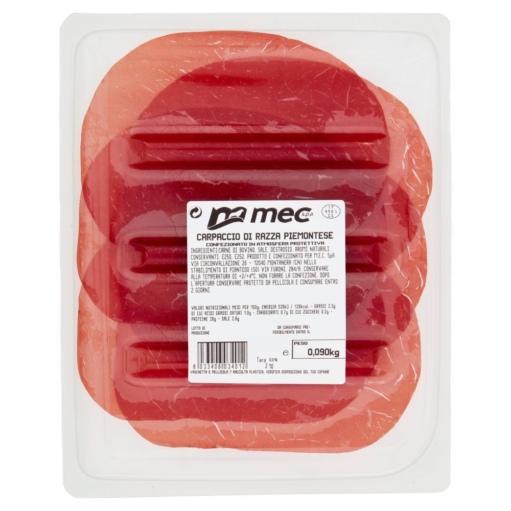 Formento Piemontese il Carpaccio di Razza Piemontese 90 g